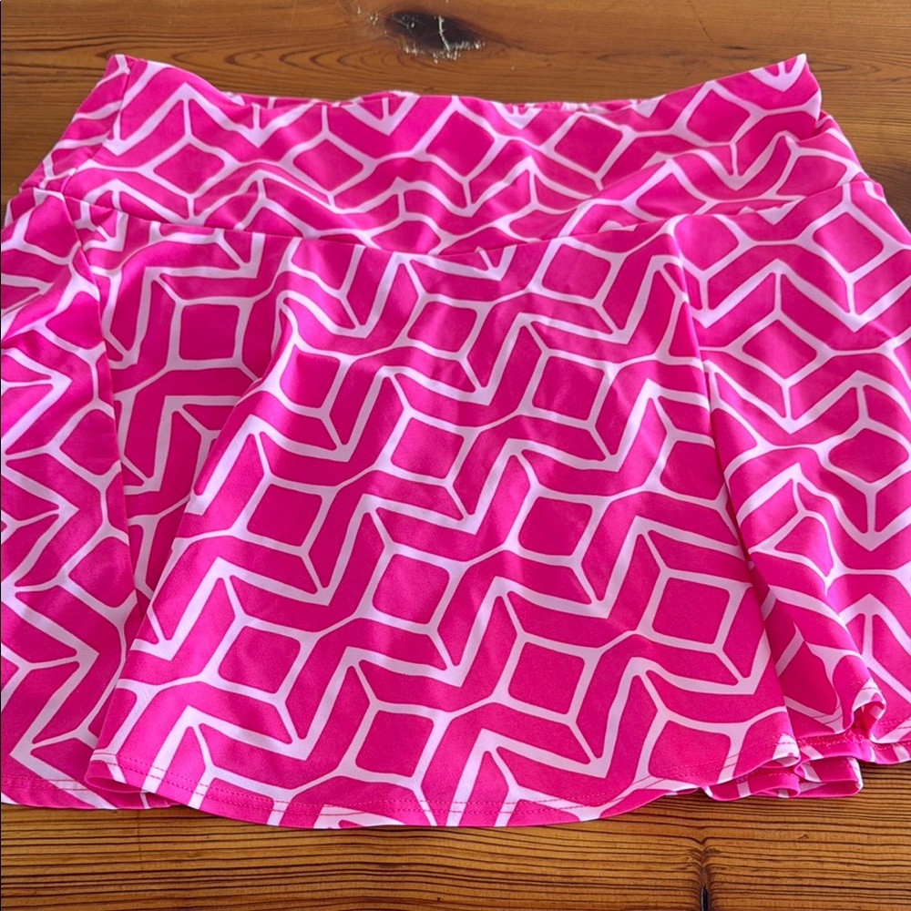 Jude Connally Pink and White Pleated Skort Women’s Medium